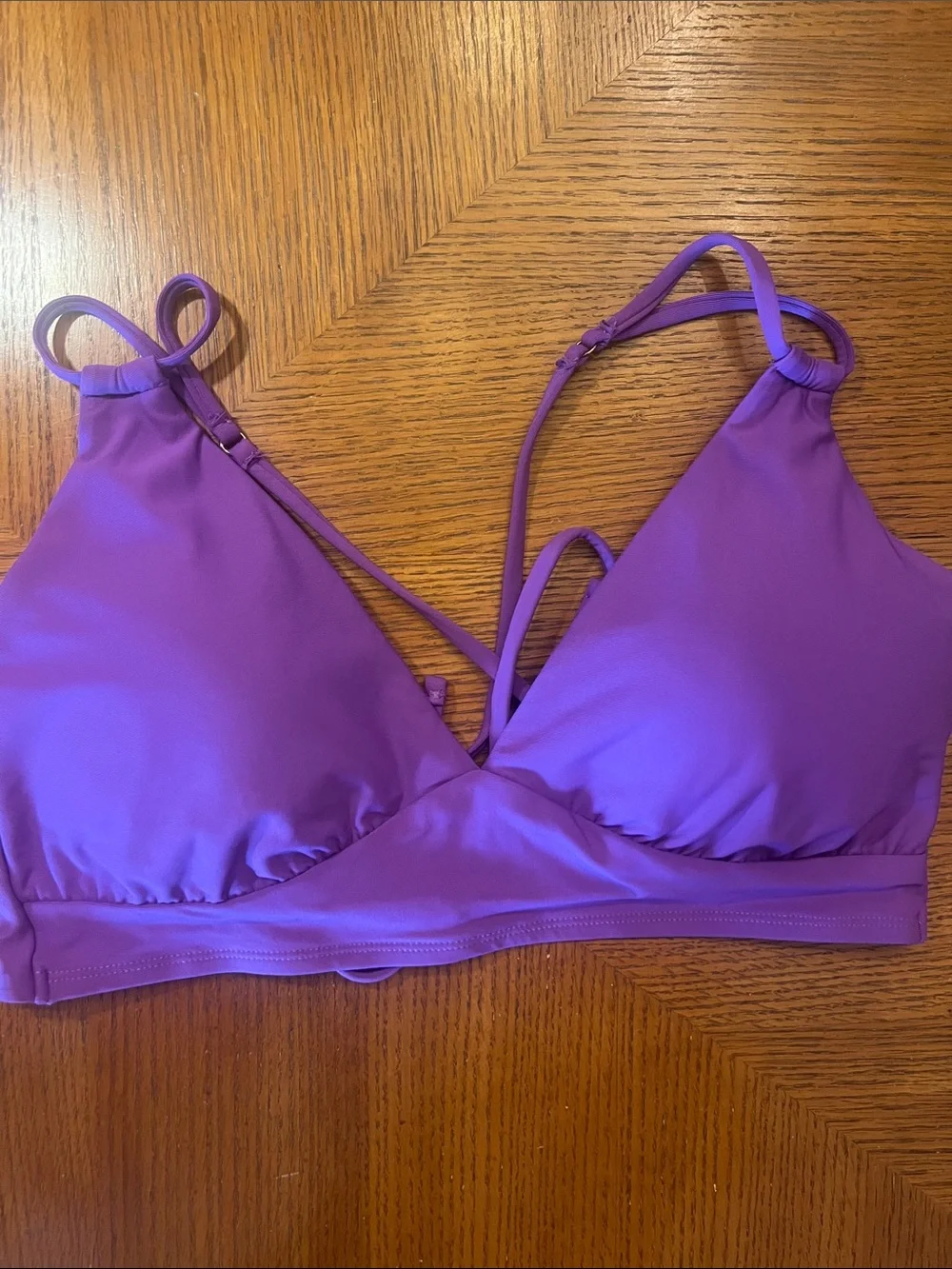 Calia Purple Triangle Bralette - swim bikini top size Large - Picture 1 of 6